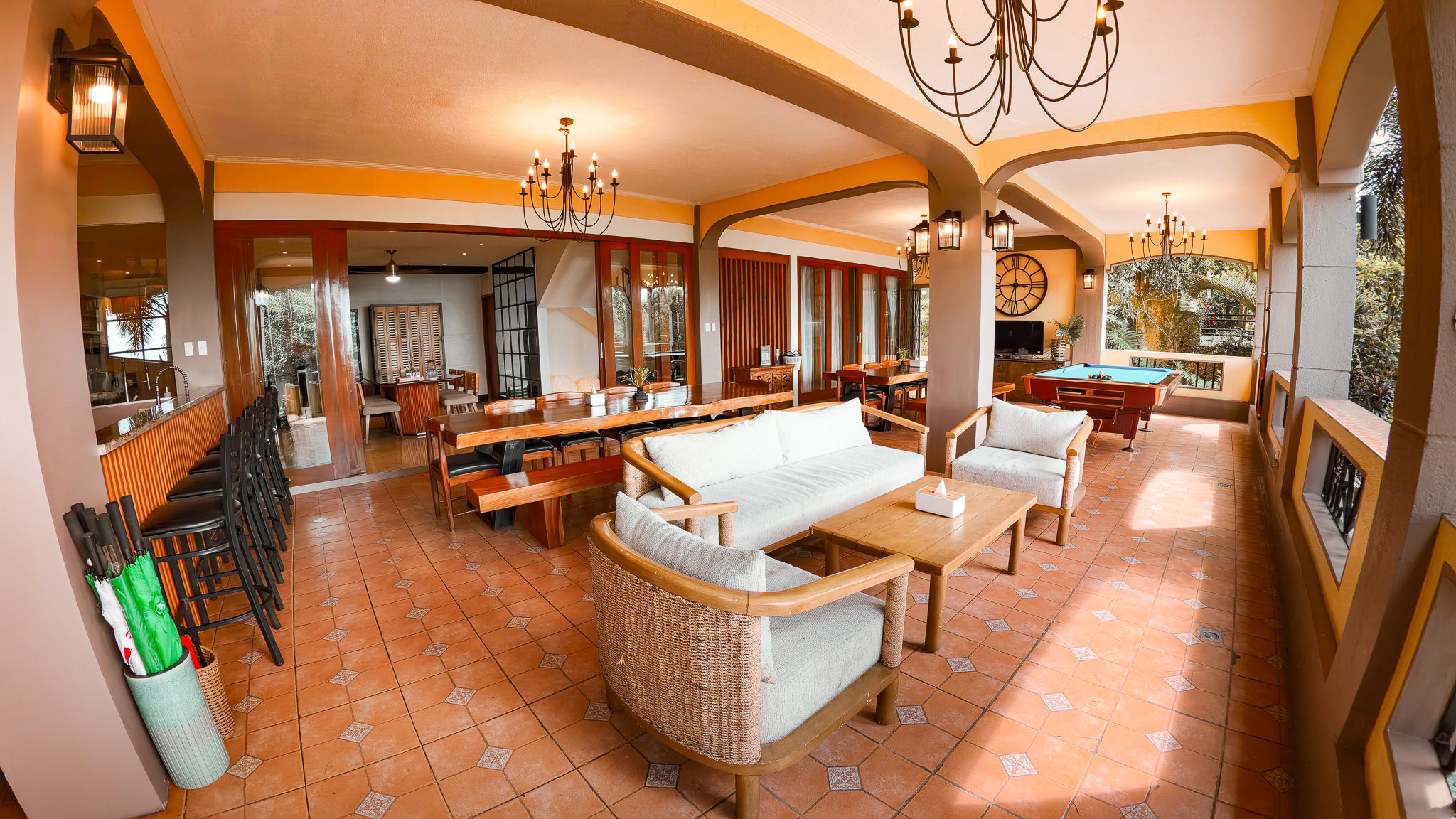 Dining + Lounge Area with Billiards